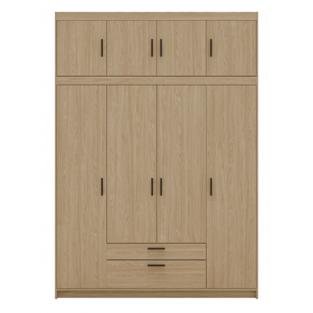 Szafa z nadstawką 176 cm garderoba TRINO dąb olejowany